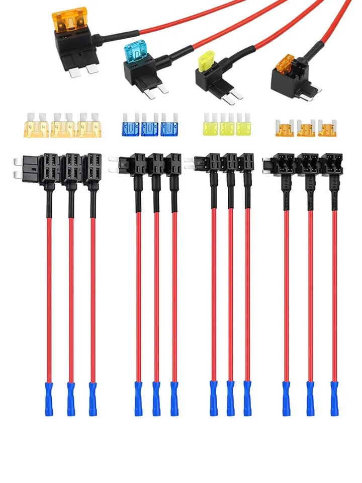 12pack 12V Auto pridať poistku poistky Apprs-obvod Štandardné mini Micro2 a nízko profil fusetaps 4 typy ATO ATC ATM APM poistkový držiak pre autá