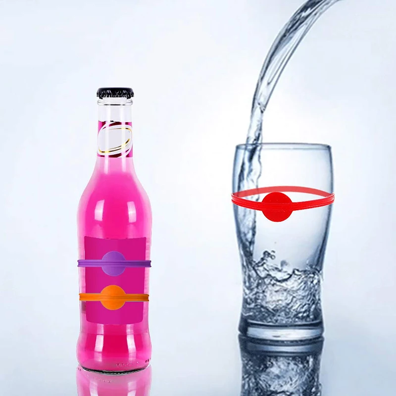 12pc Silikone Drinking Markers Wine Glass Charms Glass Cup Glass Fľaša prúžk značky štítky