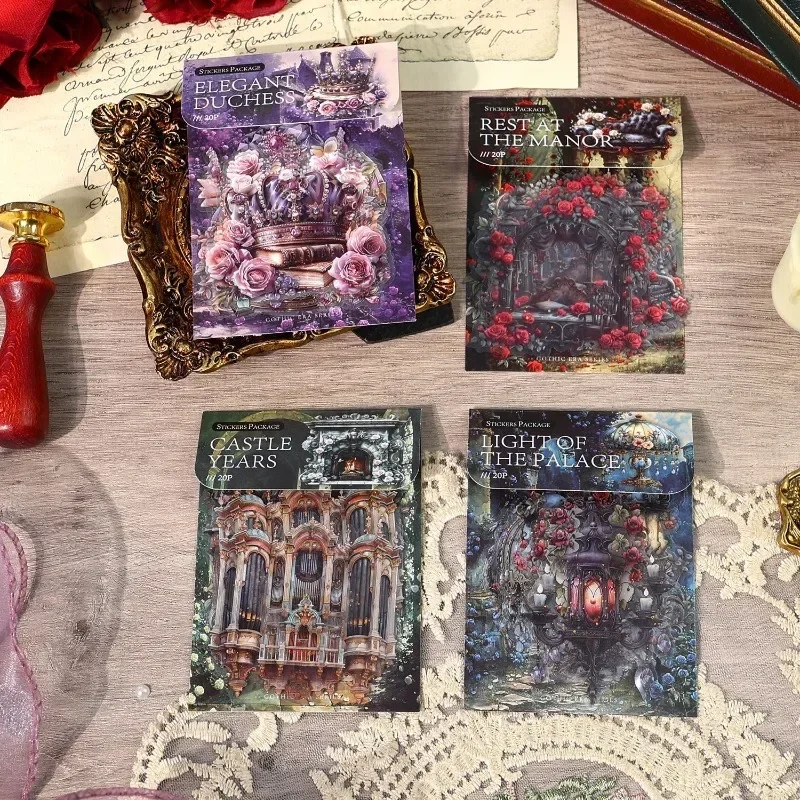 12Sheets Gothic Era retro nádherné kvetinové okno Príručka Pet Príručka kvetinový materiál Collage Roky Scrapbook 141*89 mm