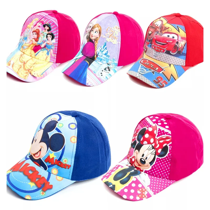 12styles deti 95 autá Anna Elsa Mickey Minnie Dog Cartoon Baseball Caps