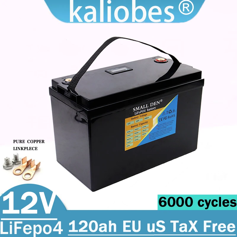 12V 120AH LIFEPO4 Motorcyklus batérie, plavecký čln, napájanie lode 12,8 V RV terénne vozidlo solárne prenosné nabíjacie vrecko AA