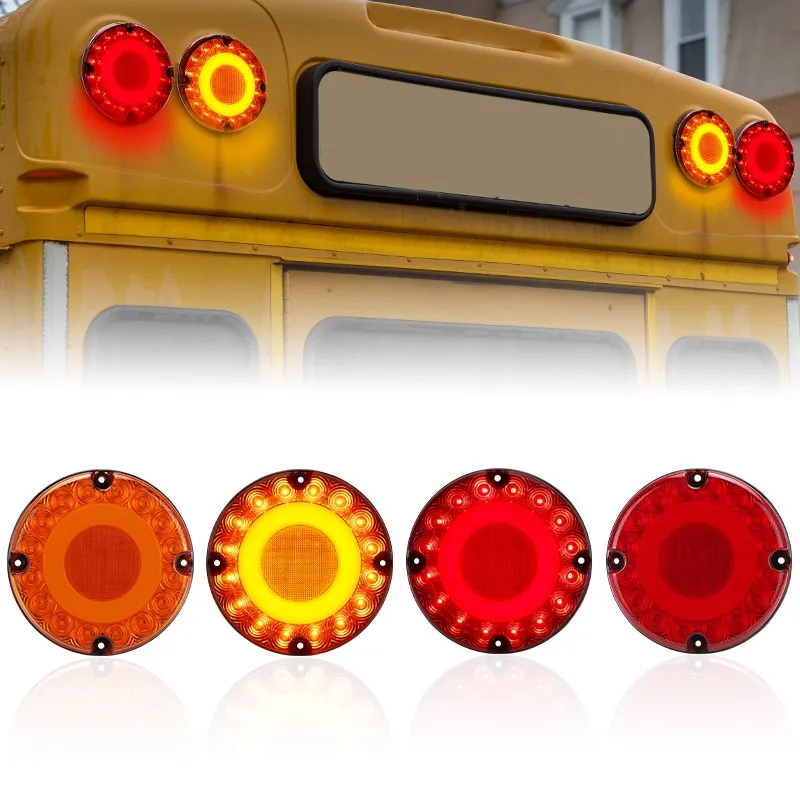 12V 24 V Dodatočné brzdové svetlo High Mount LED LED 7 -palcové bleskové zastavovacie lampa SIGNA OWN SIGNAL PRE MICRO ŠKOLSKÁ BUS ZMLAzdená nákladná auto Round