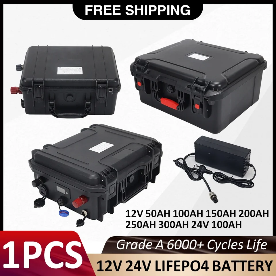 12V 24 V LIFEPO4 Vstavaná batéria BMS 100AH ​​200AH 250AH 300AH 300AH LITHIUM FOSFOFATY