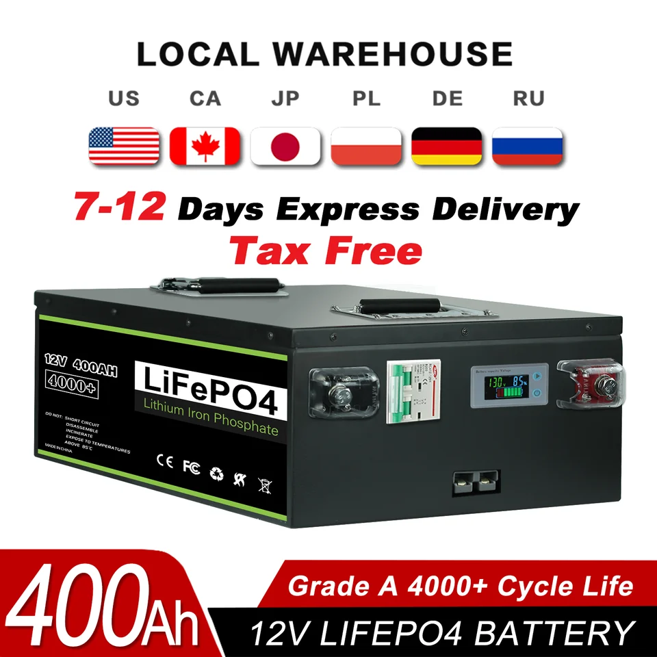 12V 24V 48V 100AH ​​200AH 300AH LIFEPO4 batéria Littium Fosforečnan vstavaná batéria BMS nabíjateľná pre RV Domovské úložisko