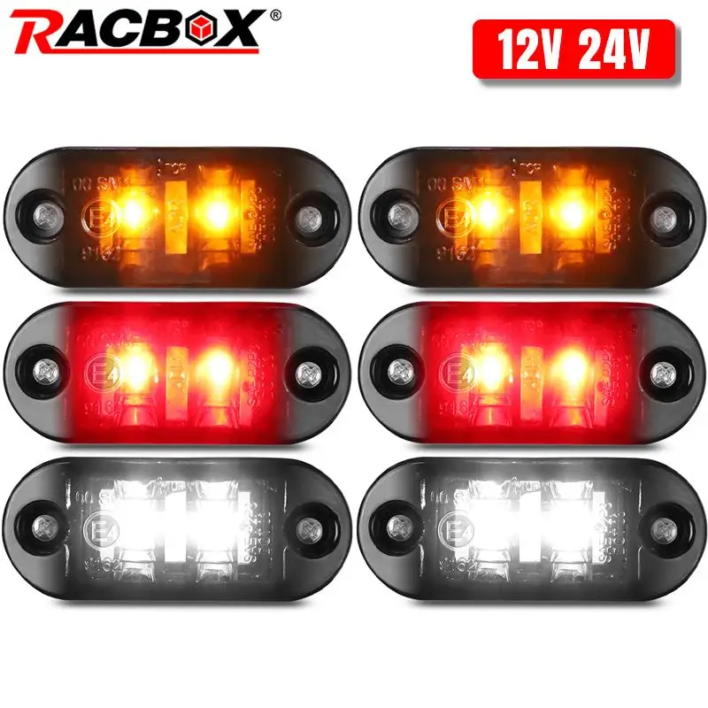 12V 24V Univerzálne 2 LED oválne lišty bočné marker svetlo Tail Brzdenie zadné svetlo príves auta automobilový nákladný automobil
