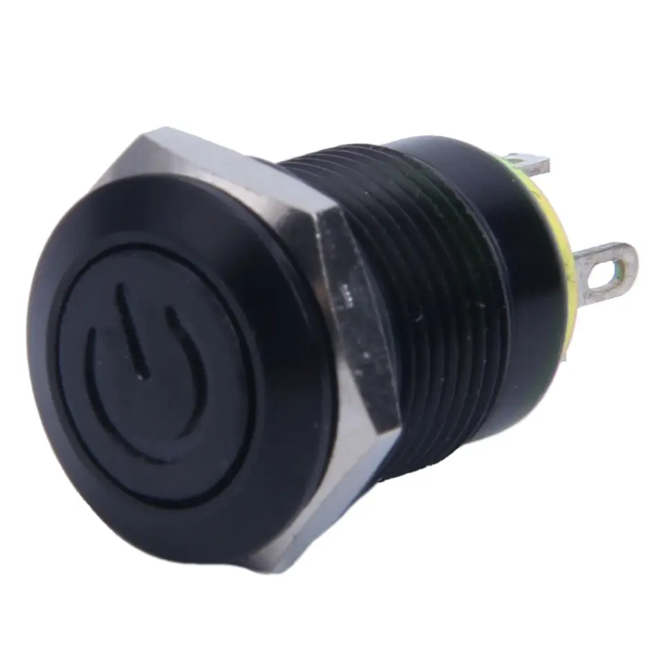 12v 2a 9,5 mm LED kovový uzáver napájania tlačidla prepínač MAMPLEPLATY