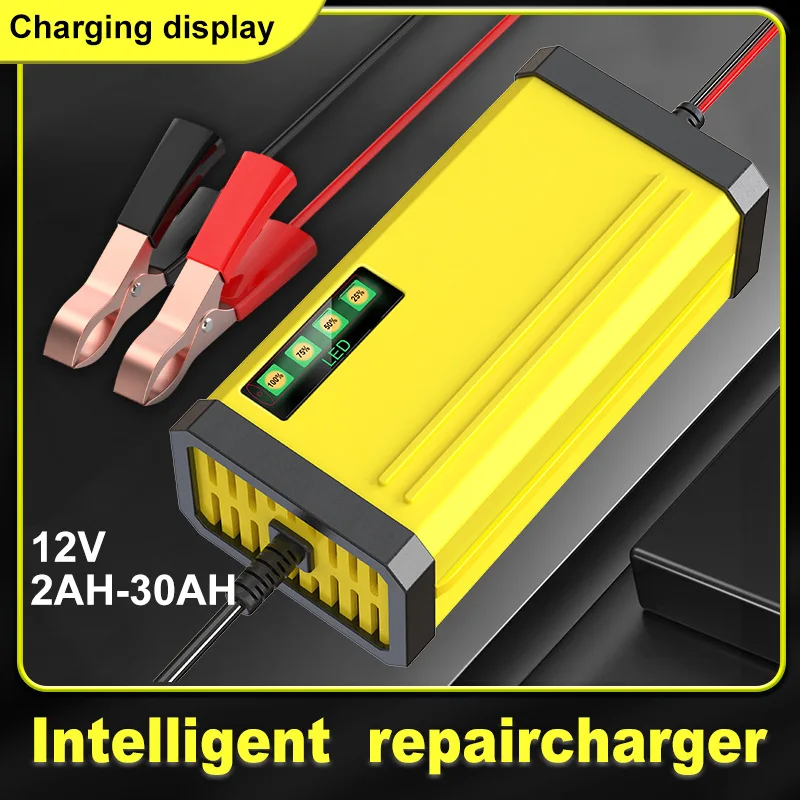 12V 2A Intelligent CAR a Motocycle Battery nabíjačka Pulz Pulz Univerzálna nabíjačka Vlhká suchá kyselina LED displej LED