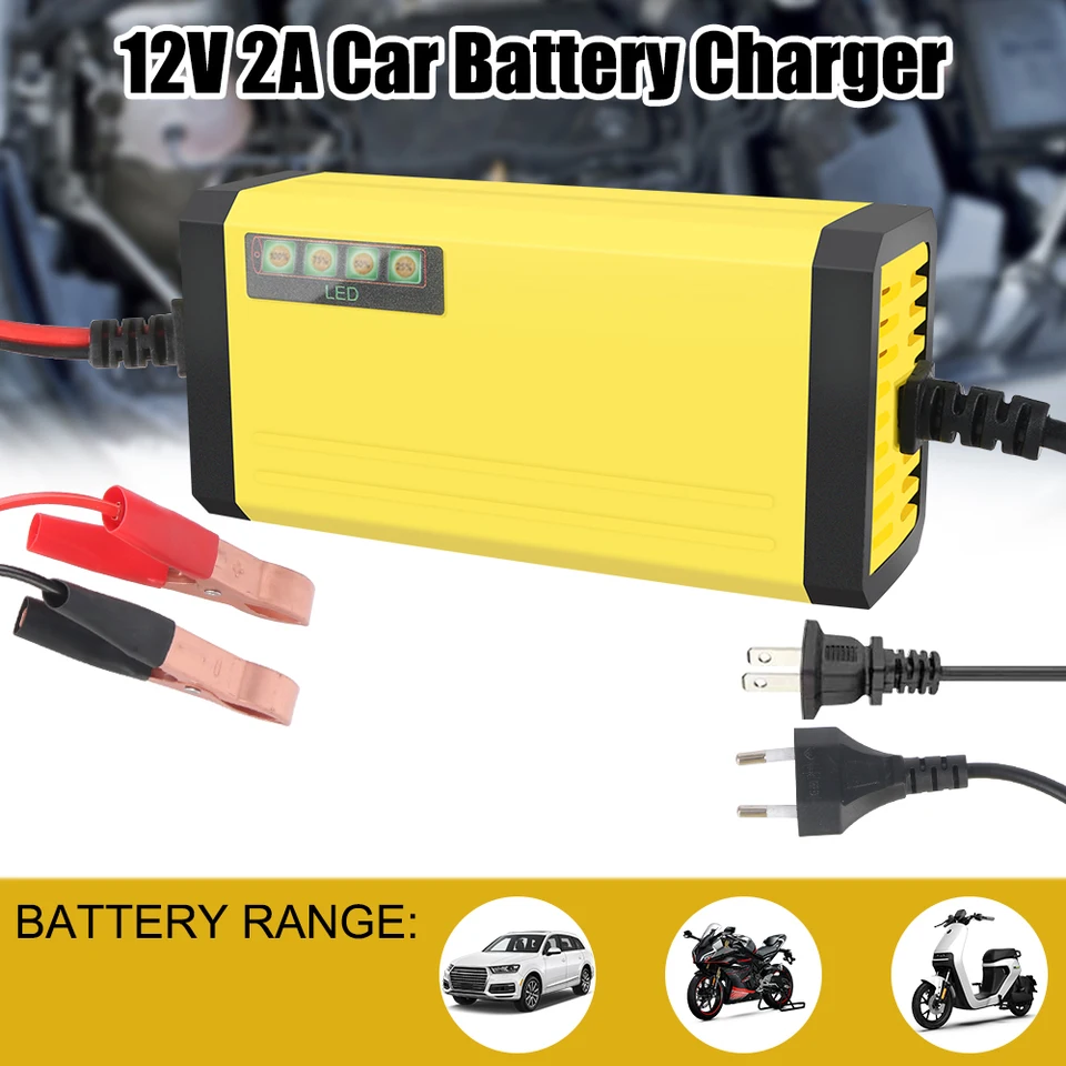 12V 2A nabíjačka batérií 220 V Power impuls Opravy nabíjačka nabíjačku suchý olovený LED displej LED displej motolóznej nabíjačky