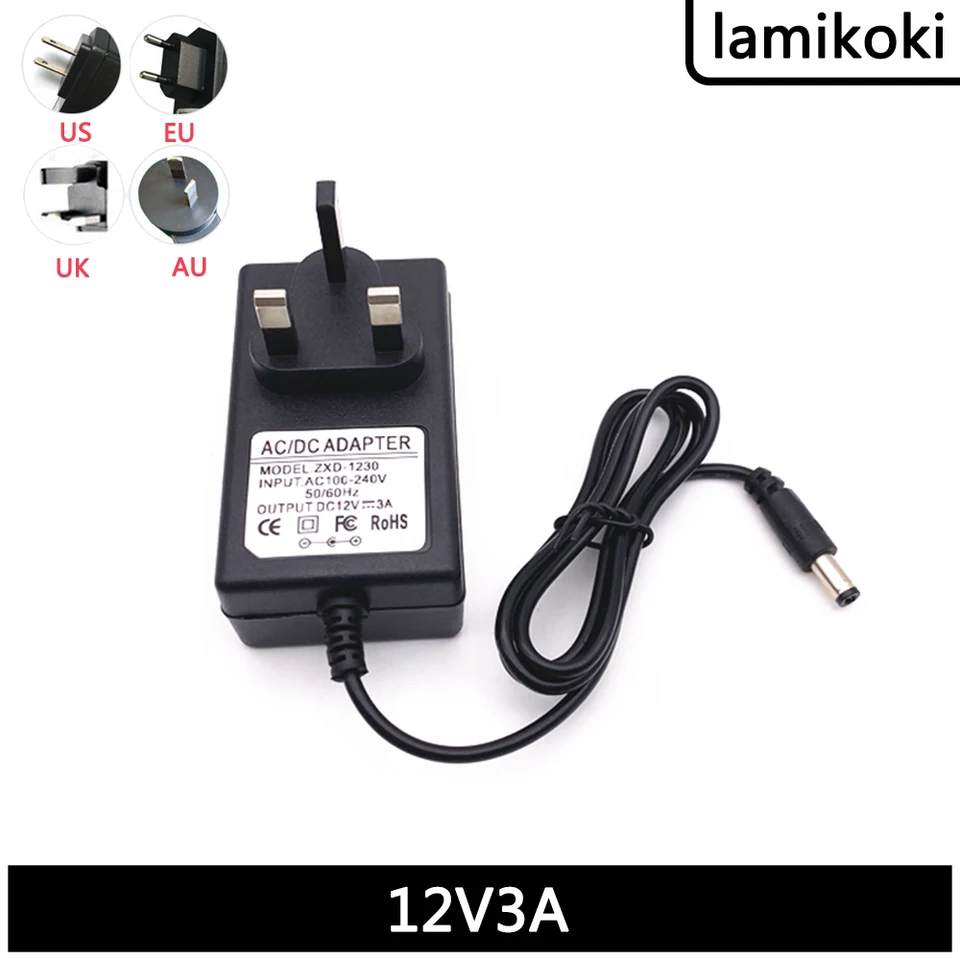 12V 3A Britský štandard trojnohý Hong Kong v štýle Plug Fire Bull 12V 36W 3000ma Power Adapter Hong Kong Macau