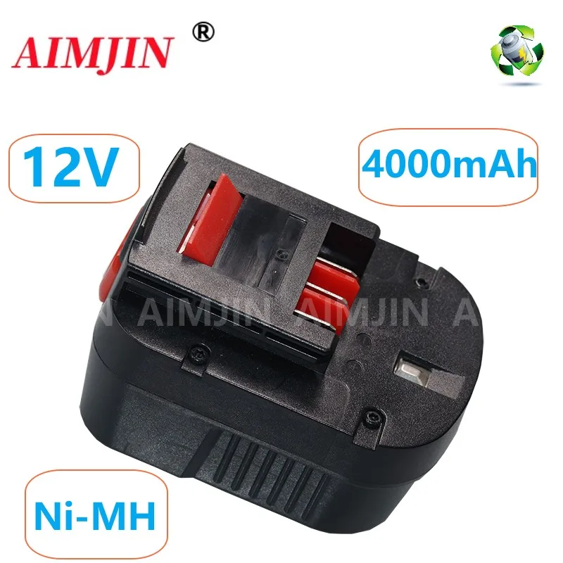 12V 4000 mAh Nabíjateľná batéria nástroja pre Black & Decker A12 A12EX FSB12 FS120B A1712 HP12K HP12 NI-MH Výmena vŕtacej batérie