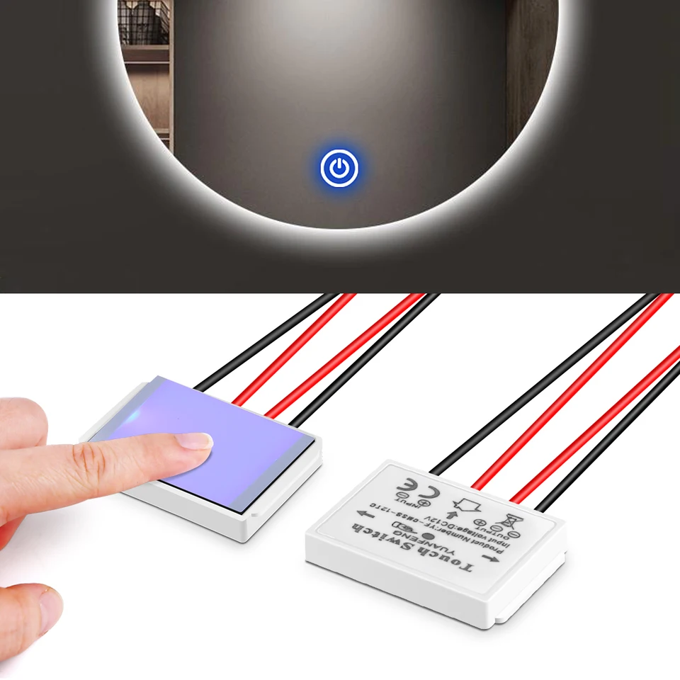 12V 5A LED Dimmer Switch Capacitive CCT Nastaviteľný spínač senzora dotykov pre dekoráciu podsvietenia svetla podsvietenia v kúpeľni
