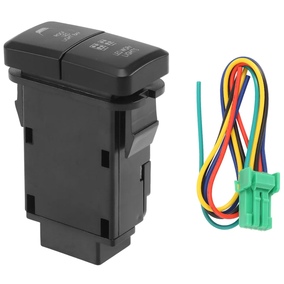12V auta Dual LED Light Bar Modrá/zelená zapnutá tlačidlo Spínač pre Toyota Prado Reiz Hilux Landcruiser Light Button