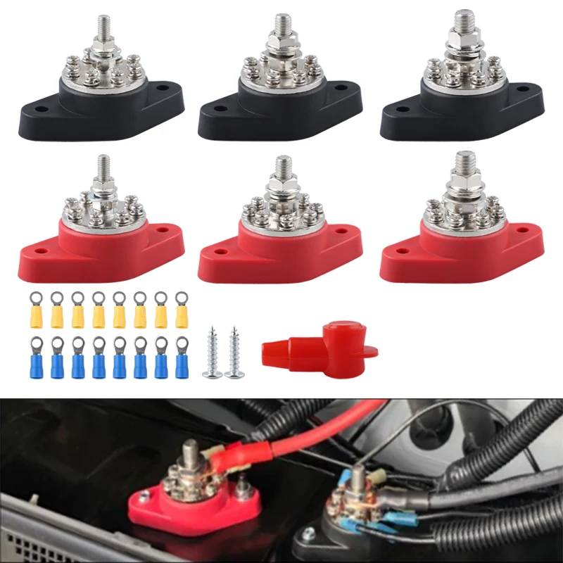 12V BATTERNA TERMOROVÝ BLOCK STUD S OBCHODNOSTI M10 M8 M6 Elektrický konektor pre kamión RV RV Camper