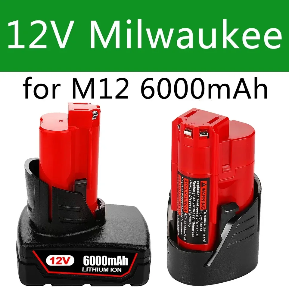 12V batéria 3AH 6AH Nabíjateľná batéria pre Milwaukee M12 XC bezdrôtové náradie 48-11-2402 48-11-2411 48-11-2401 MIL-12A-LI