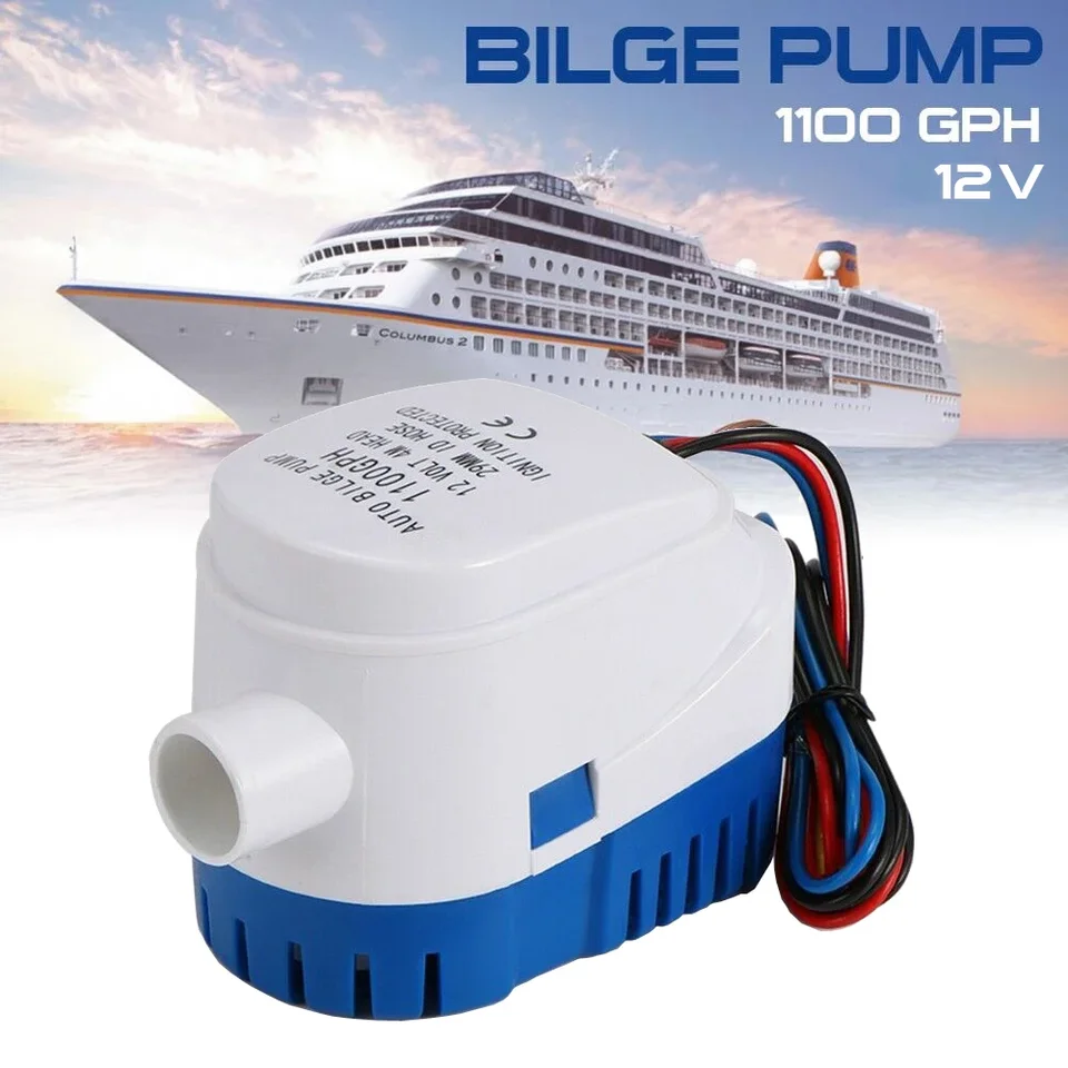 12V BILGE čerpadlo 1100 GPH Automatické člnové morské vodné čerpadlo ponorné jachtárske lodné motorové motorové čerpadlo