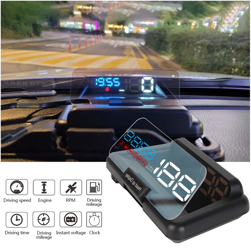 12V CAR OBD2 HUD C500 HEAD UP DISPICK Mirror Projector na palube počítačové hodiny Alarm Cartronics Automatické príslušenstvo Y03 Schadometer