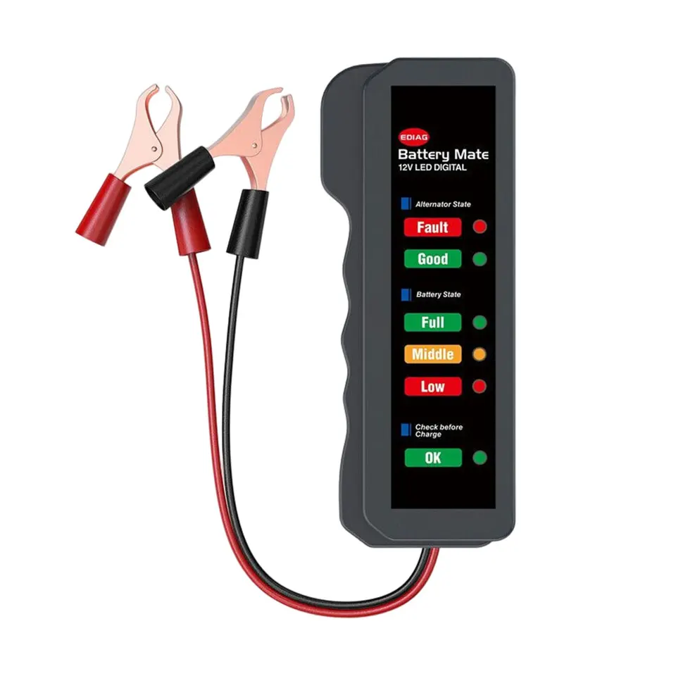 12V Diagnostický nástroj batérie Digitálny automatický tester batérie 6 LED displej Digitálne monitorovanie batérie pre vozidlá motocyklov automobilov