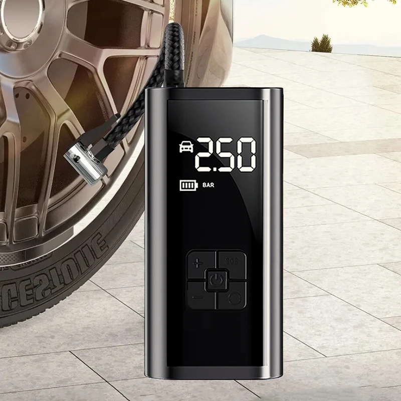12V digitálne vzduchové čerpadlo 150 psi inteligentný prenosný vzduchový kompresor LED svetlo bezdrôtového vzduchového kompresora bezdrôtového pneumatiky pre motocykel
