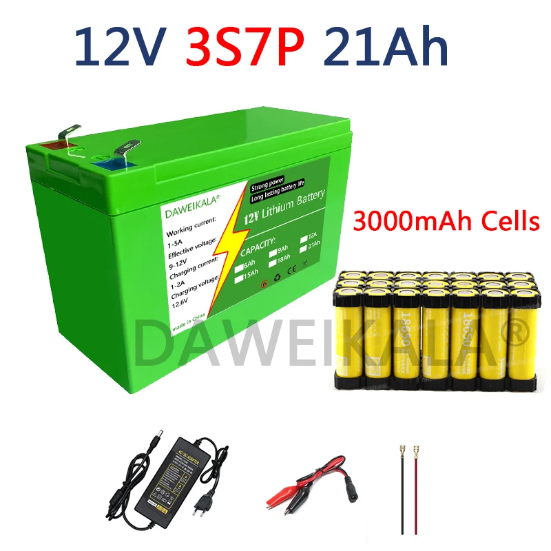 12V lítiová batéria 30AH 18650 Nabíjateľná batéria pre solárne elektrické LED svetlá LED batéria 12,6 V 3A Nabíjačka