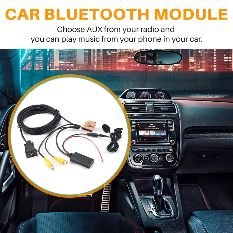 12V MMI 2G Car Bluetooth AUX káblový adaptér hudobný zvukový mikrofón pre Q7 A6 A8 2006-2008 J523 iba pre režim AV1 AV2