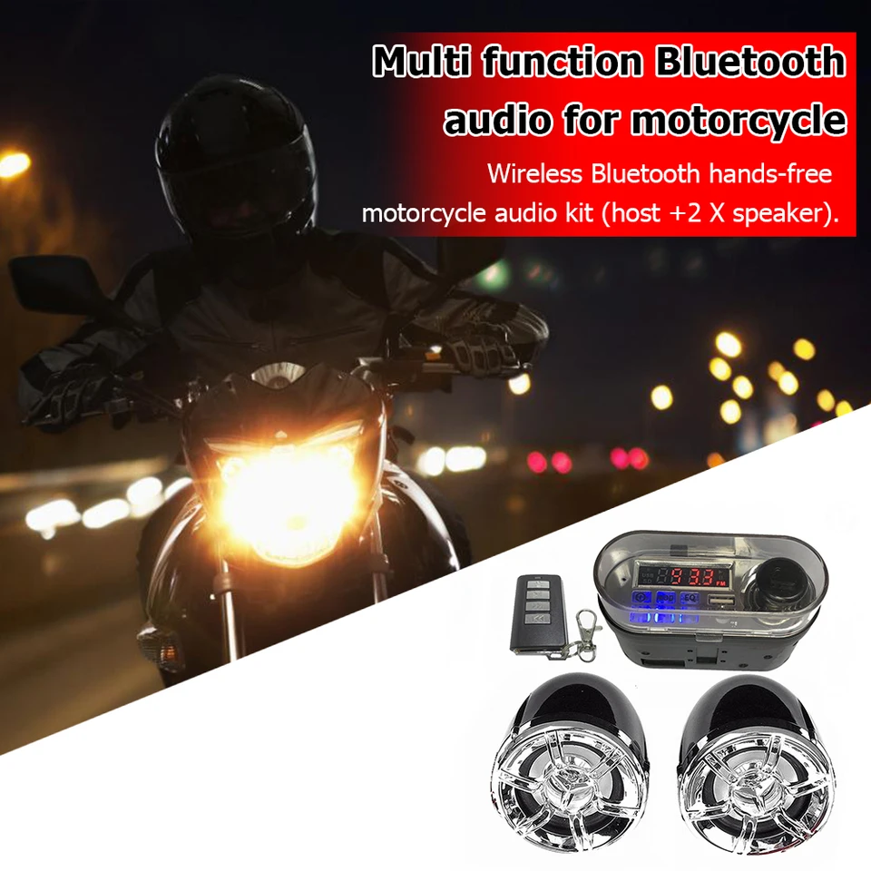 12V Motocyklové reproduktory zvukový systém Audio Systém vodotesného motocykla USB nabíjačka nabíjačku diaľkové ovládanie Bluetooth kompatibilné pre vonkajšie