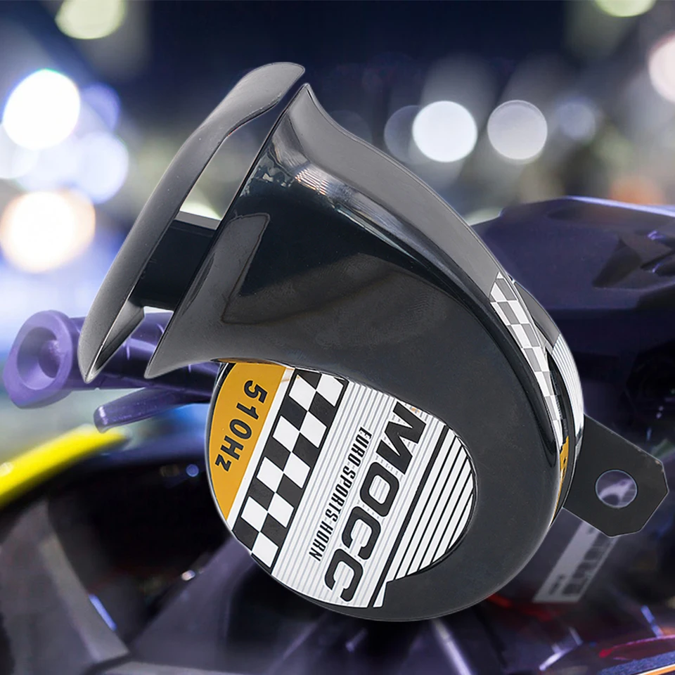 12V Slimák Air Horn Loud Universal Motorcycel Horn 130DB 510 Hz Elektrický slimák roh pre motocykel pre vozidlo s motorovým vozidlom