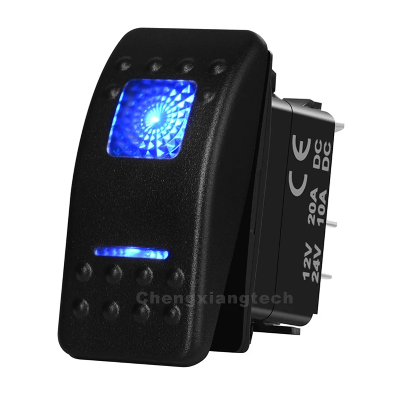 12V SPST spdt DPDT Blue LED Rocker Switch Plain (zapnuté) vypnuté (zapnuté) vypnuté (zapnuté), zapnuté, zapnuté, zapnuté pre automobilové lode Carling