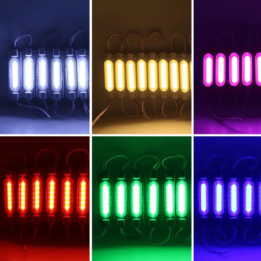 12V viacfarebné moduly LED moduly Cob Light Buldilight Shop Banner Nepooderné IP65 vianočné ozdoby teplé biele