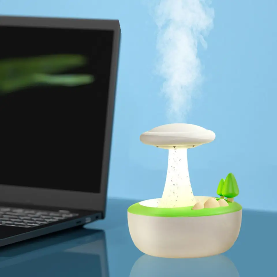 12W stolný zvlhčovač éterický olej Difúzor s farebným svetlom 15x17cm USB nabíjateľný pre rodiny s ľahkým viacúčelovým viacúčelovom