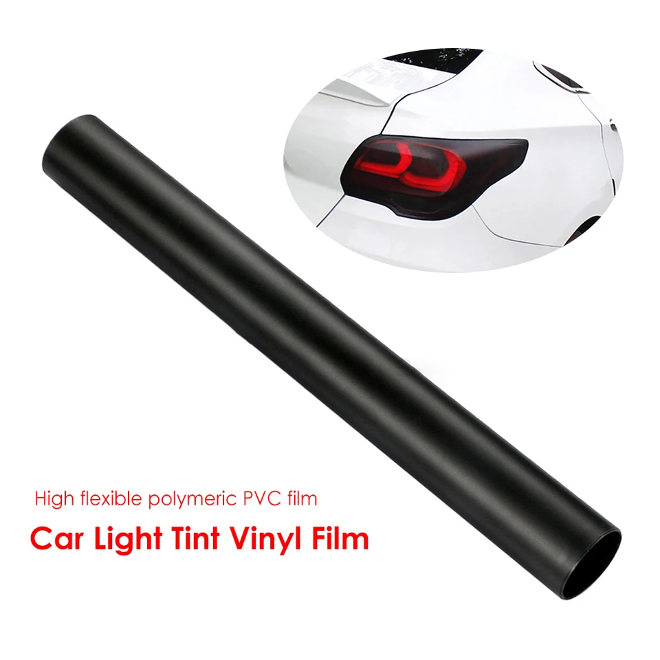 12x39 palca Matt Black Car Svetlej svetlometu zadné svetlomety vinylového filmu List