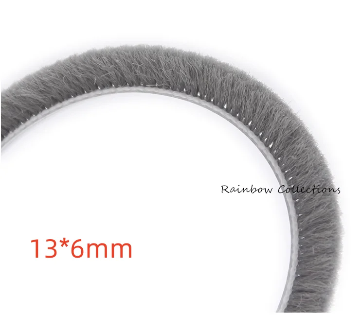 13*6 mm 40 m/šarža biele priame vlasové tesniace dvere/okno Drážka Nylon Pile Brush tesnenie Zletená prachová prúžk