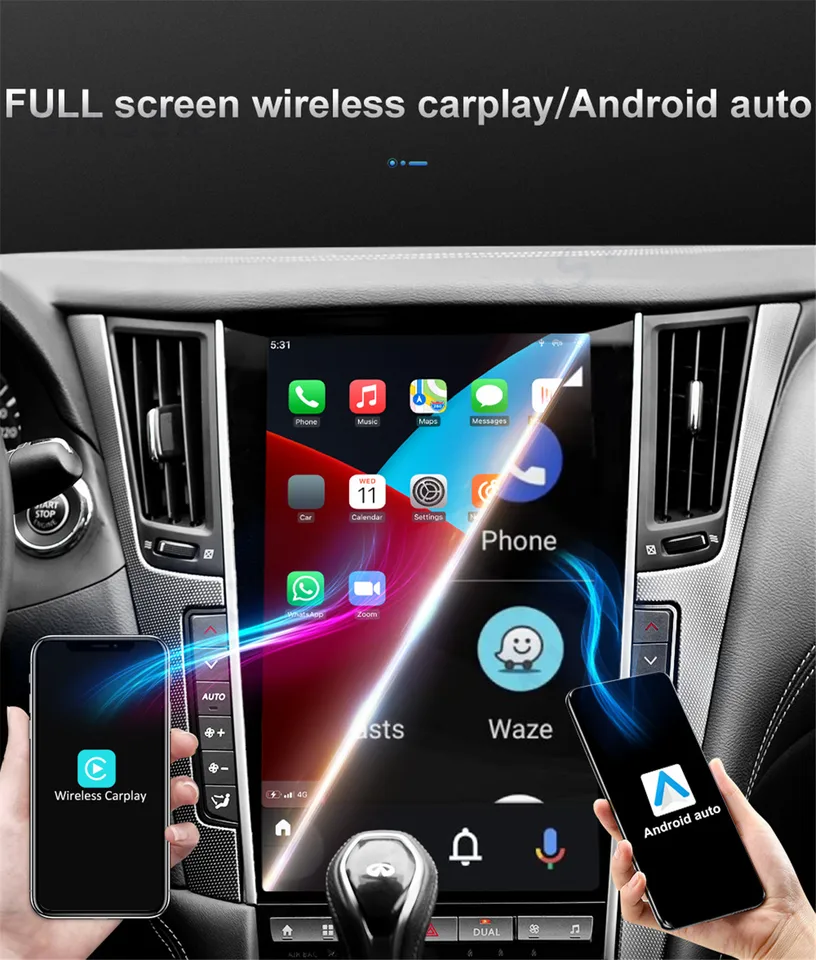 13,6 palca Au Car Mark6 Tesla v štýle Android 12.0 Rádio pre hlavu pre Infiniti Q50 Q50S Q60 Q60S 2014-2019 GPS Navi 1920*1080