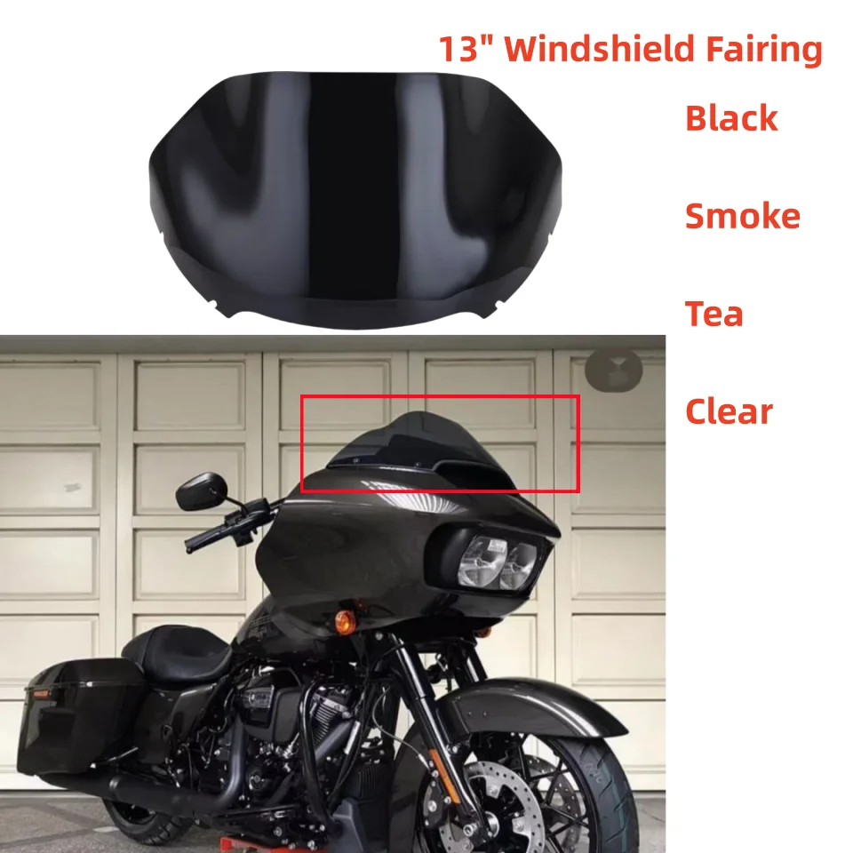 13 '' Motocyklové čelné sklo čelné sklo čelné sklo pre Harley Touring Road Glide Ultra Fltru Fltrx 2015-2023