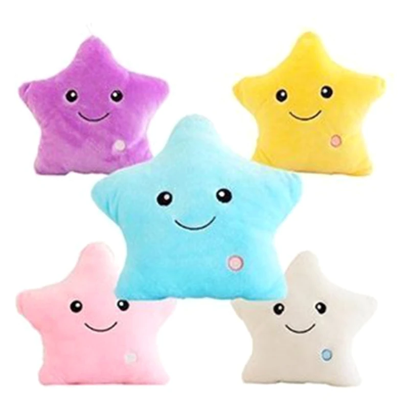 13 palcov interaktívnych hračiek Realistická svetelná hviezda Flipovaná hračka Soft Miniature Star Star Plyšu vankúše dekorácie spálne