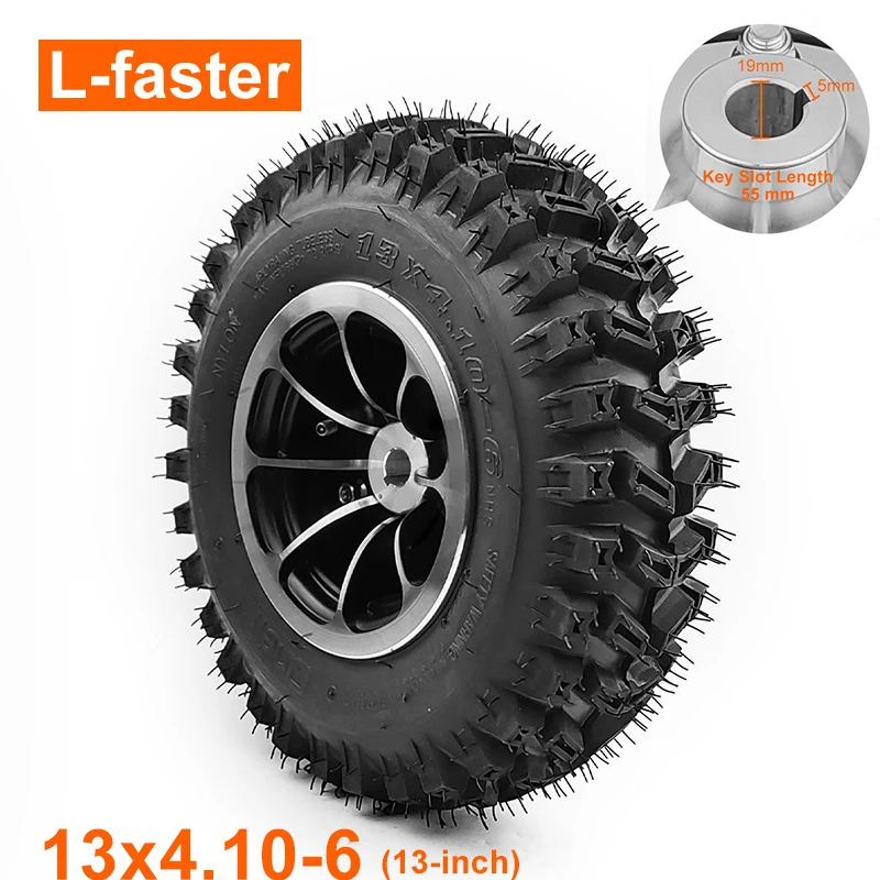 13-palcové koleso 13x4.10-6 nafúknutá terénna pneumatika Vnútorná trubica 15 mm ložisko 19 mm nápravná otvor s 5 mm klávesnicou pre bicykel kolíka