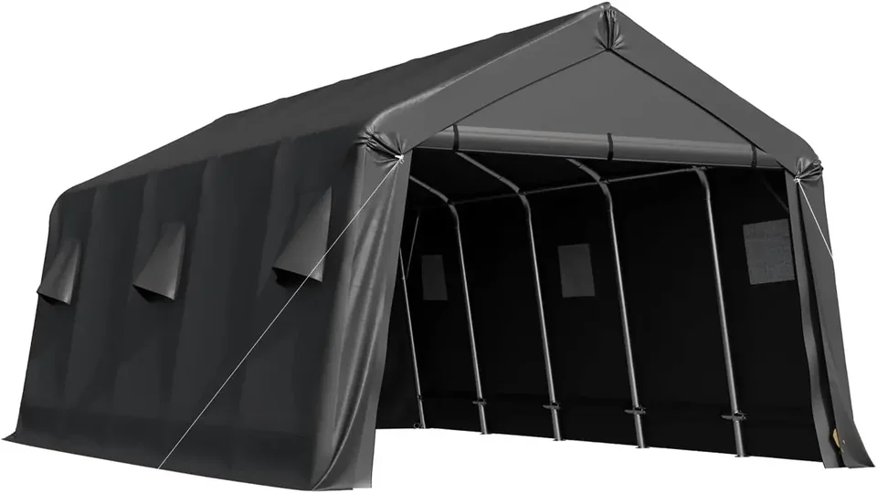 13 x 20 ft pre prenosnú garáž s kovovým rámom a prieduchom, prenosná garáž