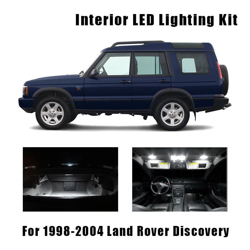 13 žiaroviek bieleho Canbus LED auto svetlo interiérovú súpravu Fit for 1998-2002 2003 2004 Land Rover Discovery Map Dome Trunk License Lamp