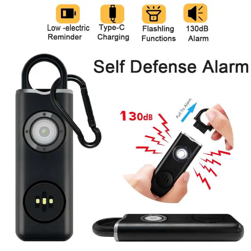 130 dB Self-obrana Alarm Ženy DETS Osobná bezpečnosť Anti vlk výstraž