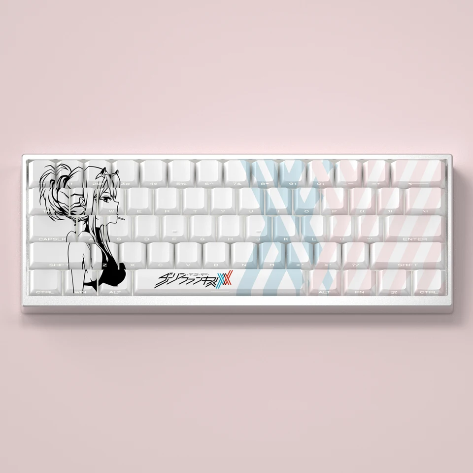 130 klávesov/set miláčik v franxxe nula Two anime Custom Side Text Keycaps Prehľad čerešňa výška pre DIY Mechanical Keyboard