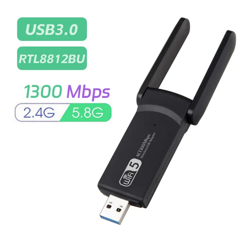 1300 m externá anténa WiFi prijímač Game USB karta Wireless USB Network Adapter WiFi Signal Dual Band 2,4G 5G LAN Card Card