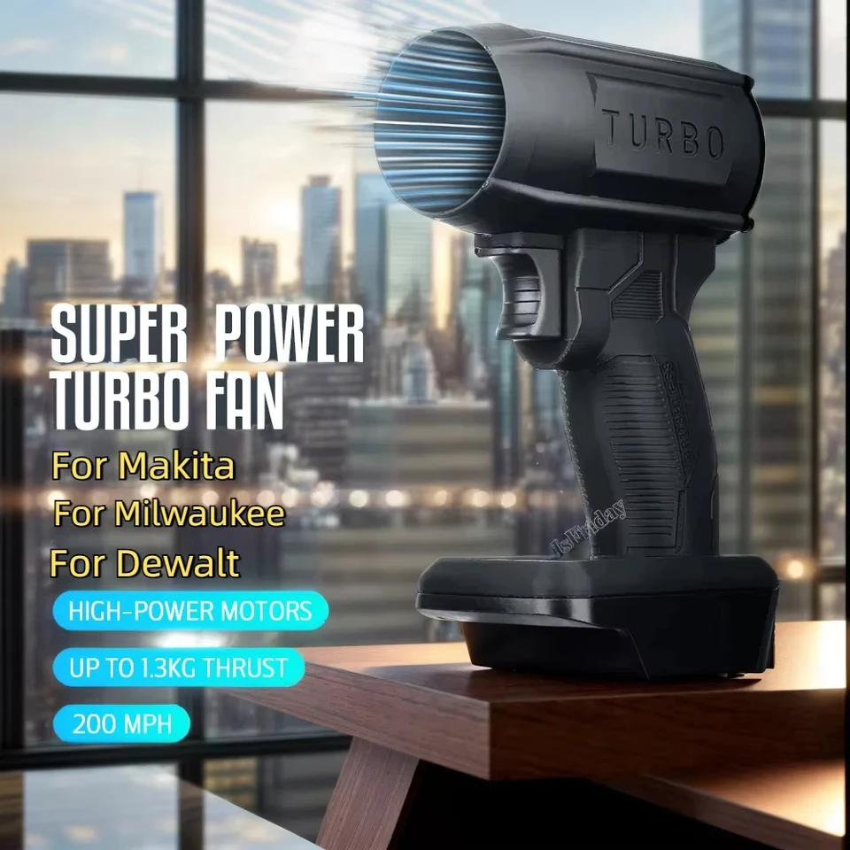 130000 orpm Turbo Jet ventilátor 1600g Thrust 200 mph rýchlosť vetra pre Makita/Milwaukee/Dewalt 18V batériu Waser Sušer Násilný Turbofan