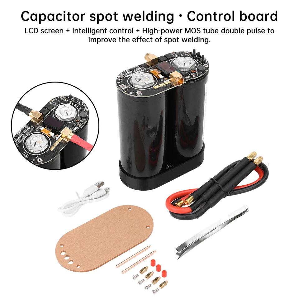 1300a LCD FARAD kondenzátor Spot Welder Littium Battery Welder Welding Welding Single/Double Pulse Solder 0,3 mm nikel pokovovaný