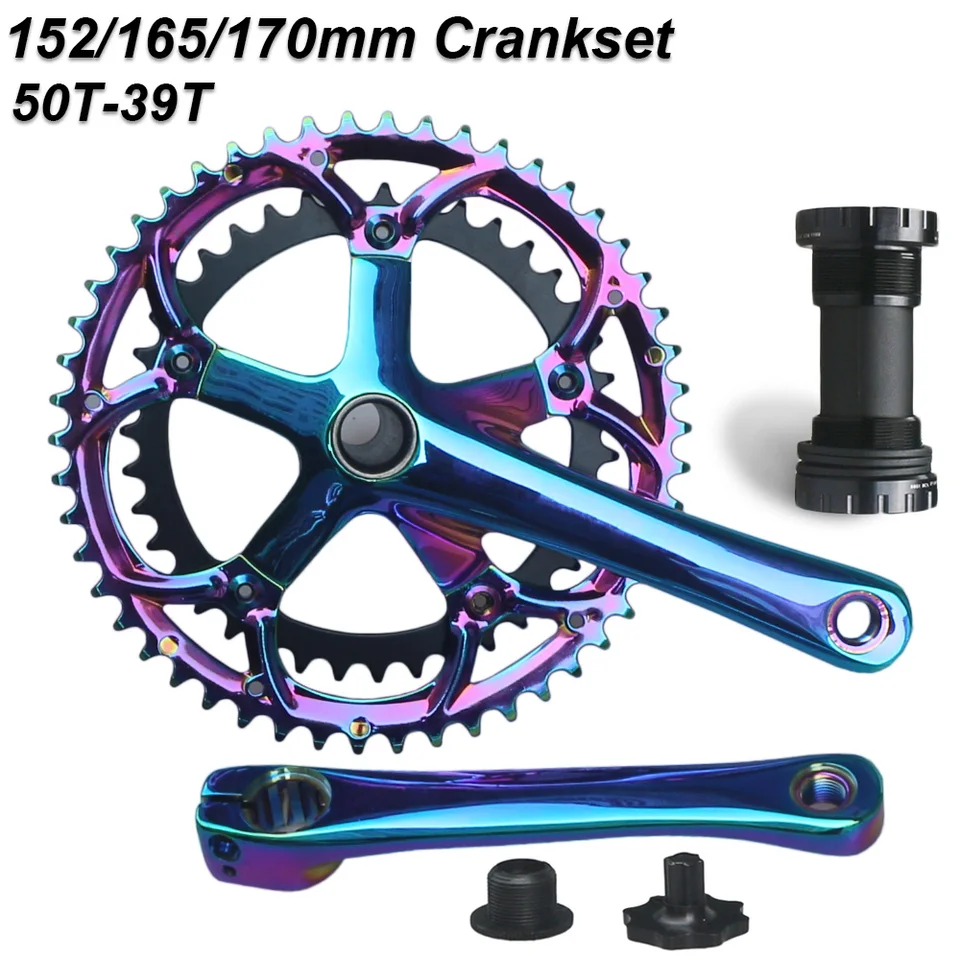 130BCD 152 mm 165 mm 170 mm cestné bicykle Crankset Bicycle Crank Set Crank Arms Bracket Bicket Bicket Časť 50T/39T Double Rainring zub
