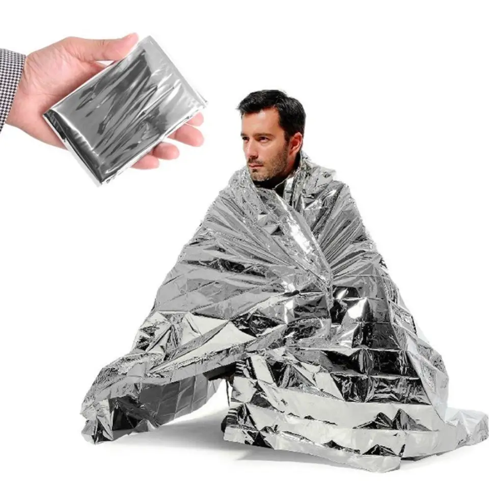 130x210cm gigantický priestor pre prikrývku Núdzové zásoby fólie Mylar tepelná prikrývka Strieborná fóliová prikrývka ideálna pre turistické maratóny