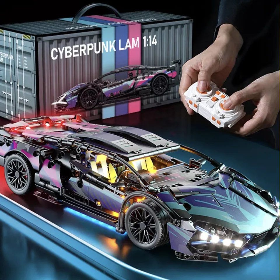 1314+PCS Technické pretekárske športové vozidlá Model budovy: vozidlo, hračky pre tehlové hračky pre deti a dospelých - ideálny darček