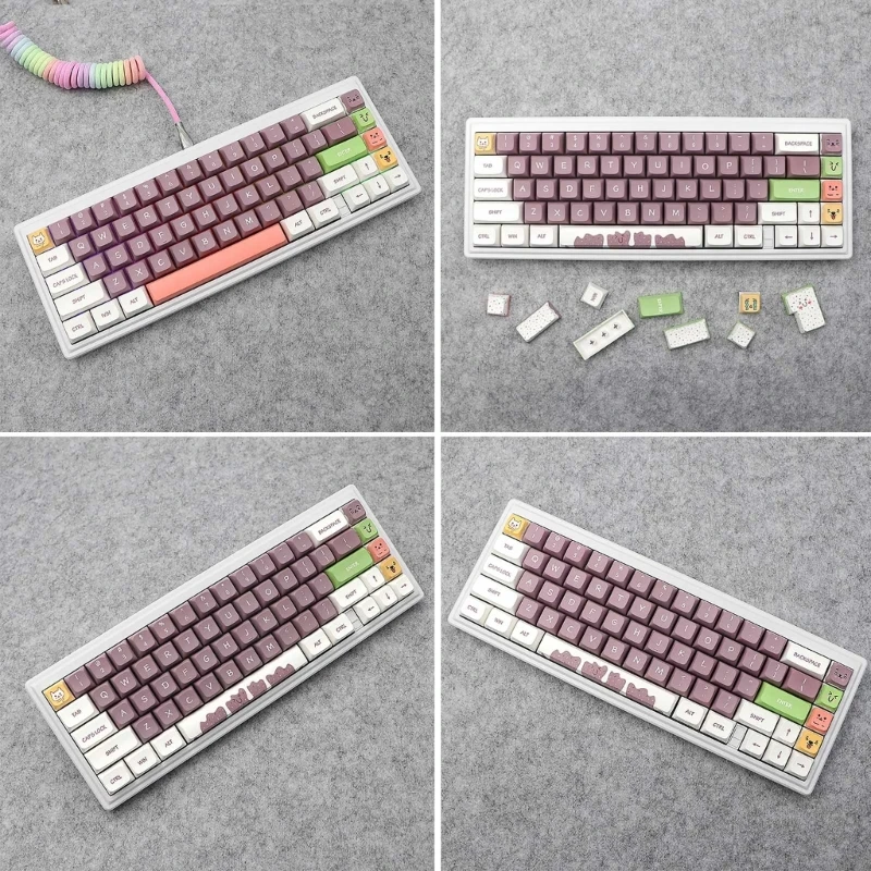 135 kľúčové kľúče farbivo-sub pbt xda výška mechanická klávesnica keycap forcherry mx- spínačy karikatúry zvierat sladké