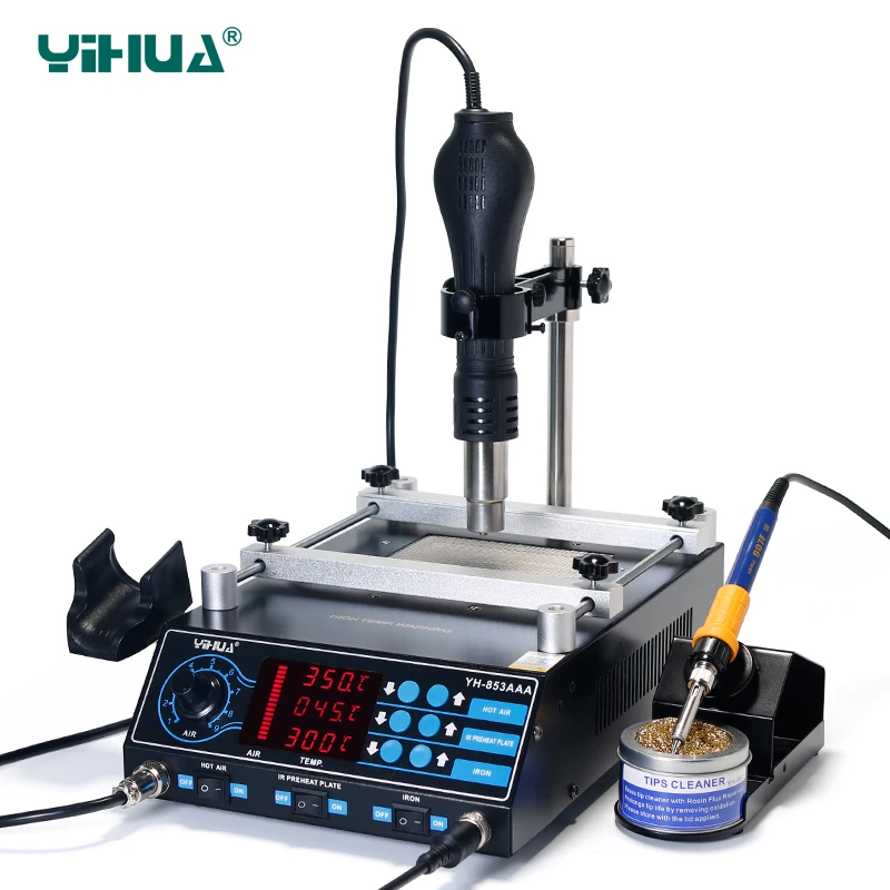 1350 W predhrievacia stanica Yihua 853AAA PCB predhrievacia stanica BGA Rework Station Spájka železná zváracia stanica zvárania tepelných zbraní