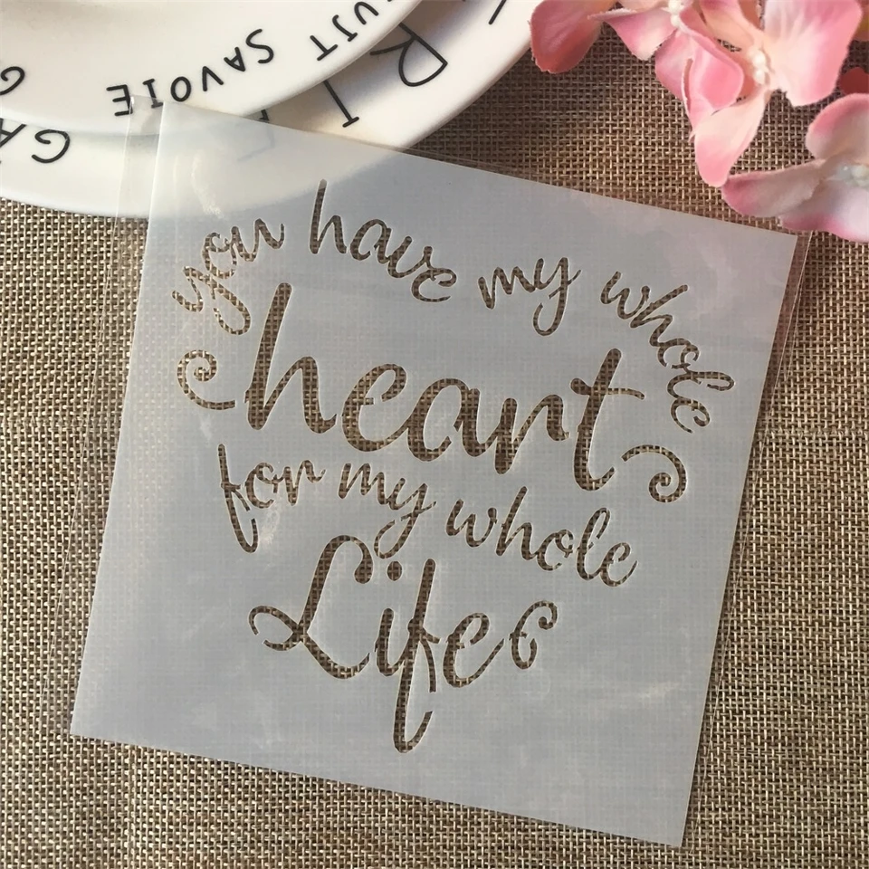 13cm Srdce slová Life DIY vrstvenie šablóna maľba zo scrapbook sfarbenie erazu album dekoratívna karta šablóna
