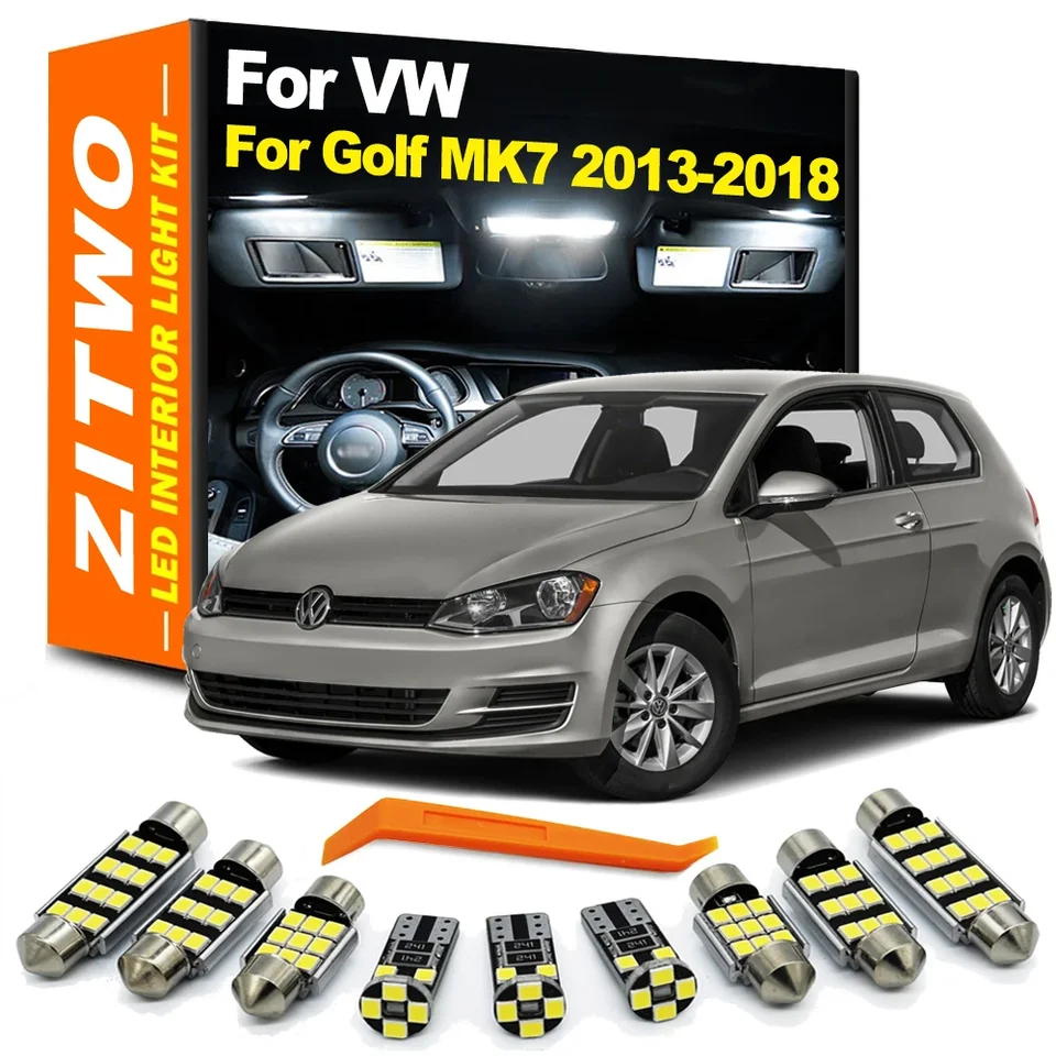 13PCS Canbus Indoor Lamp Kit pre VW Volkswagen Golf 7 MK7 VII GTI 2013 2014 2015 2016 2017 2017 2018 LED interiér Light Kit