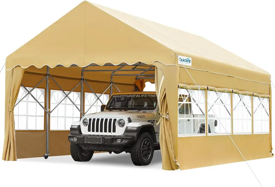 13'x20 'ťažký nákladný prístavný party Party Stan s kolesami pohyblivým prístreškom s priehľadnými oknami a záclonami
